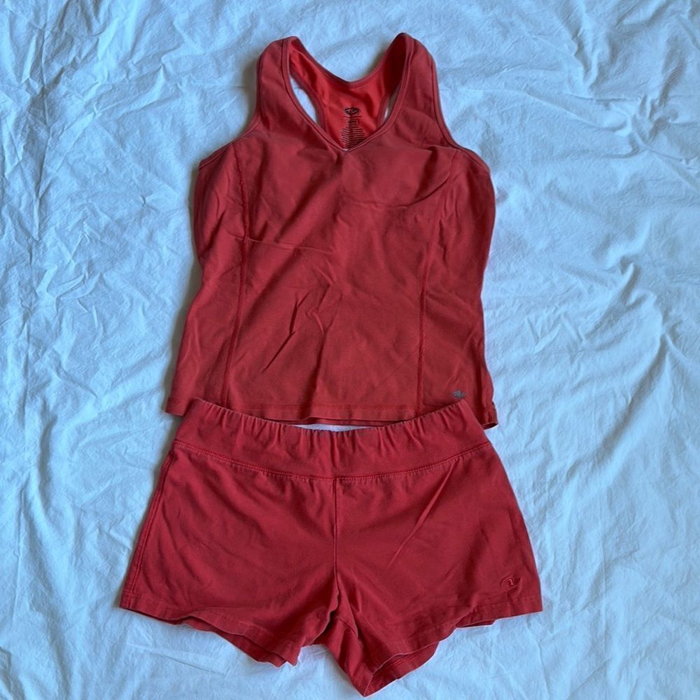 Athletic Works Red Pajamas Set with Soft Fabric and Racerback Design